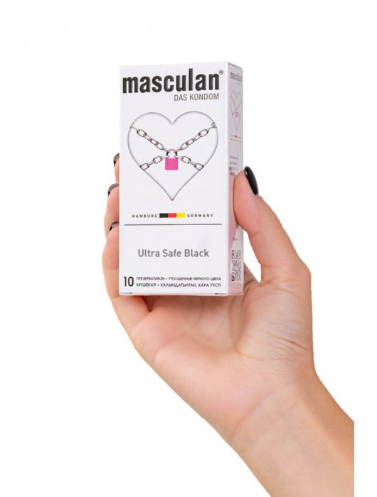 Ультрапрочные презервативы Masculan Ultra Safe Black - 10 шт. - Masculan - купить с доставкой в Пушкино