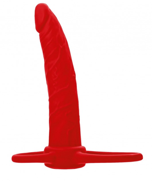 Красная насадка на пенис для двойного проникновения Black Red - 16,5 см. - ToyFa - купить с доставкой в Пушкино