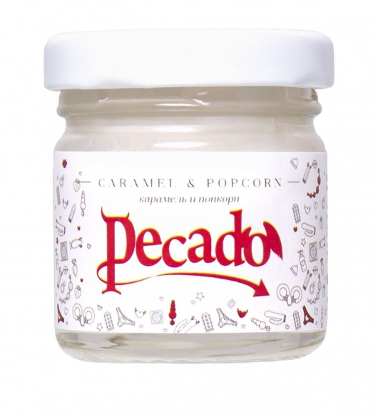Массажная свеча Caramel   Popcorn - 35 мл. - Pecado - купить с доставкой в Пушкино