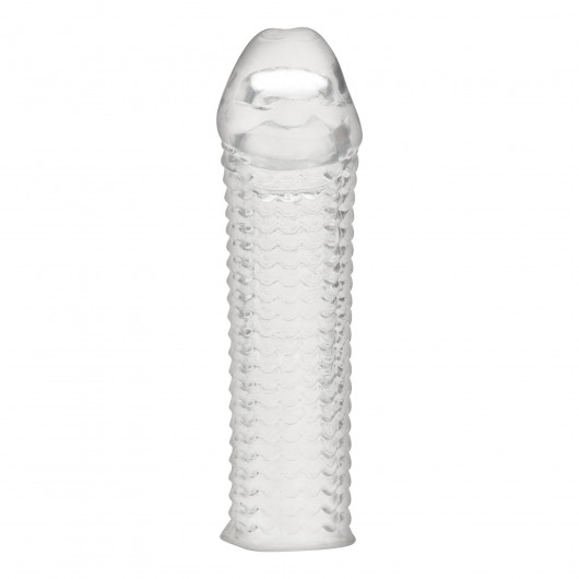 Текстурированная насадка на пенис Clear Textured Penis Enhancing Sleeve Extension - 16,5 см. - BlueLine - в Пушкино купить с доставкой