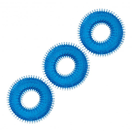 Комплект из трех голубых колец для эрекции 3-Pack Ultra-Stim Stretch Cock Rings - BlueLine - в Пушкино купить с доставкой
