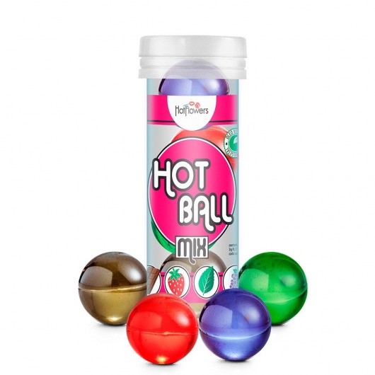 Ароматизированный лубрикант Hot Ball Mix на масляной основе (4 шарика по 3 гр.) - HotFlowers - купить с доставкой в Пушкино