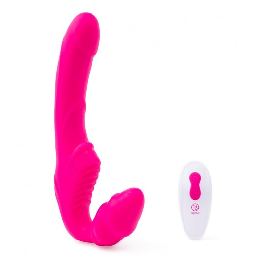 Розовый безремневой страпон на радиоуправлении Strapless Together - 22 см. - Together Toy - купить с доставкой в Пушкино