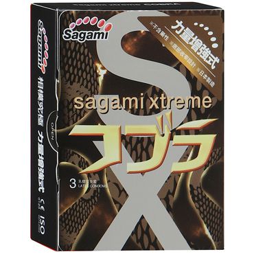 Суженные к основанию презервативы Sagami Xtreme COBRA - 3 шт. - Sagami - купить с доставкой в Пушкино