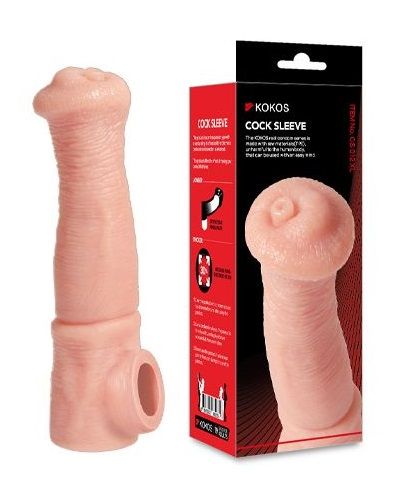 Телесная фантазийная насадка на член Cock Sleeve Size L - KOKOS - в Пушкино купить с доставкой