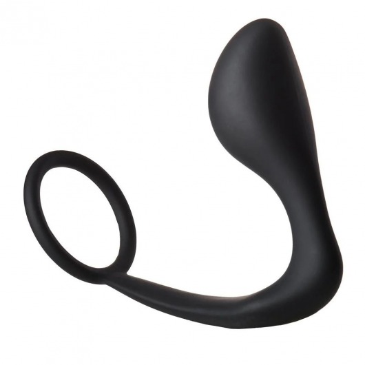 Черное эрекционное кольцо с анальной пробкой Anal Plug With Cockring - Dream Toys - в Пушкино купить с доставкой