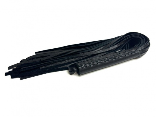 Черная многохвостовая плеть из мягкой кожи - 57 см. - БДСМ Арсенал - купить с доставкой в Пушкино