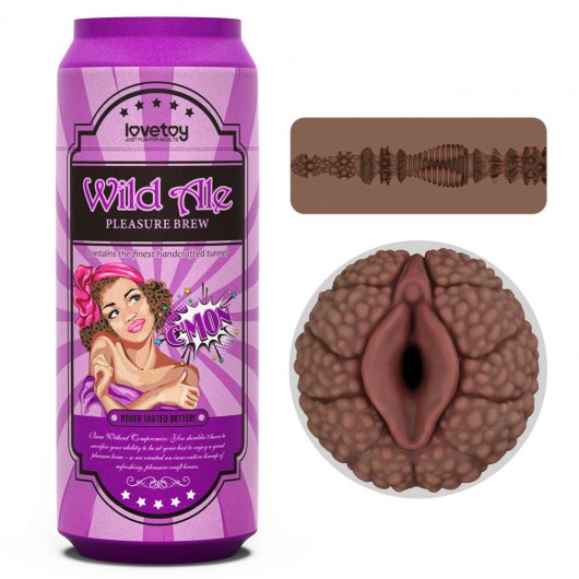 Коричневый мастурбатор-вагина Pleasure Brew Masturbator-Wild Ale в банке - Lovetoy - в Пушкино купить с доставкой
