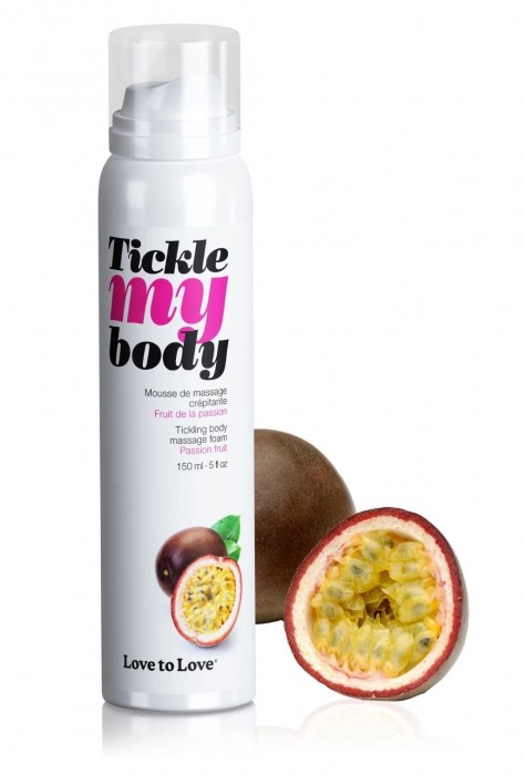Массажная хрустящая пенка Tickle my body с ароматом маракуйи - 150 мл. - Love to Love - купить с доставкой в Пушкино
