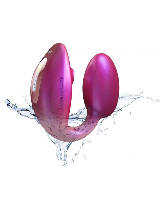 Малиновый вибратор для пар Wonderlover - Love to Love
