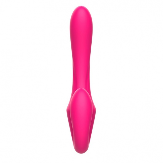Розовый вибратор с клиторальным отростком и пультом ДУ- 19,6 см. - I-MOON