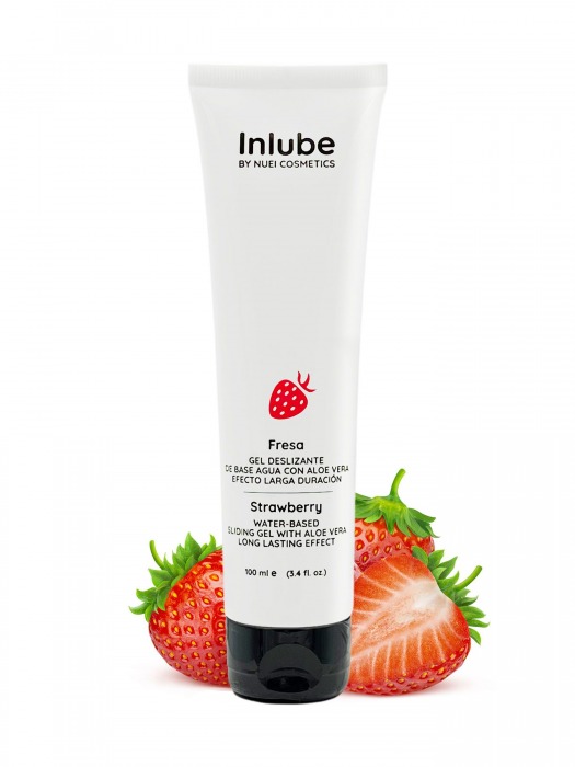 Лубрикант на водной основе Nuei Inlube с алоэ вера и ароматом клубники - 100 мл. - Nuei cosmetics - купить с доставкой в Пушкино