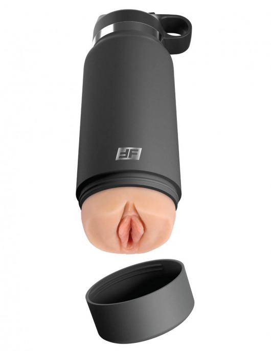 Серый мастурбатор в виде бутылки F*ck Flask - Pipedream - в Пушкино купить с доставкой