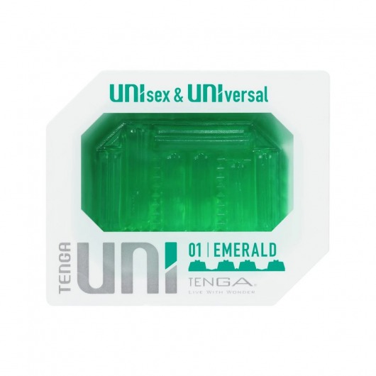 Зеленый мастурбатор-стимулятор Tenga Uni Emerald - Tenga - в Пушкино купить с доставкой