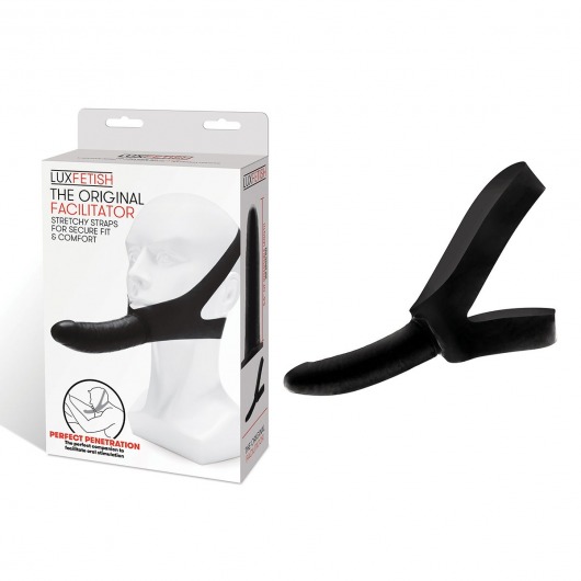 Черный фаллоимитатор с креплением на лицо The Original Facilitator - 14 см. - Lux Fetish - купить с доставкой в Пушкино