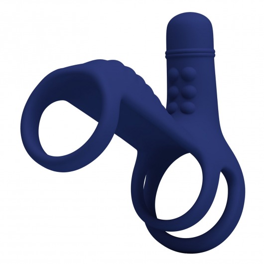 Синяя вибронасадка на пенис Vibrating Penis Sling - Baile - в Пушкино купить с доставкой