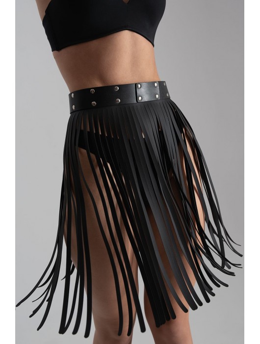 Кожаная бахрома-юбка - Crazy Handmade купить с доставкой