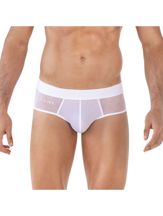 Белые полупрозрачные трусы-брифы Yin Yang Brief - Clever Masculine Underwear купить с доставкой