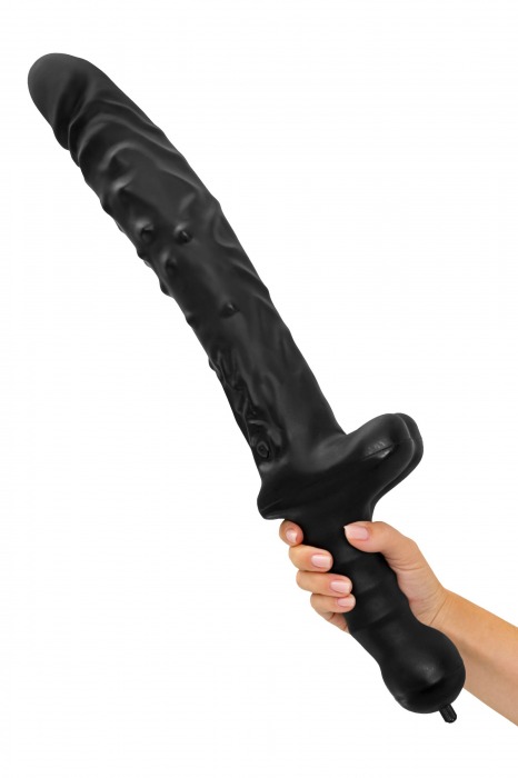 Черный фаллоимитатор «Вразумитель» с подкачкой - Unilatex