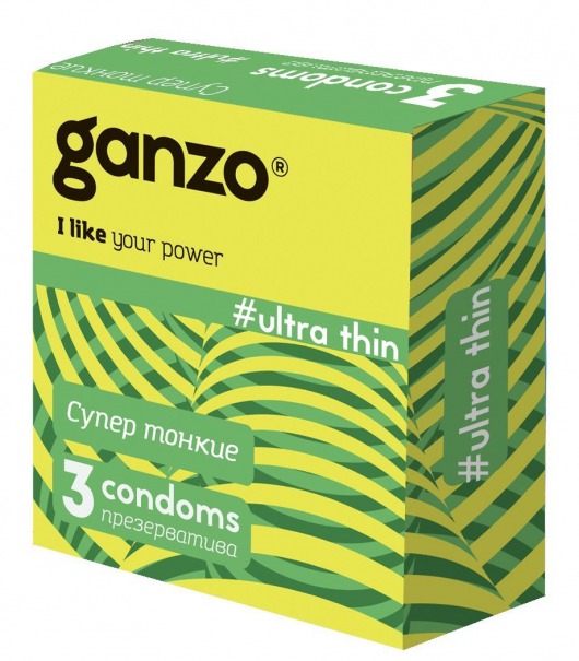 Ультратонкие презервативы Ganzo Ultra thin - 3 шт. - Ganzo - купить с доставкой в Пушкино