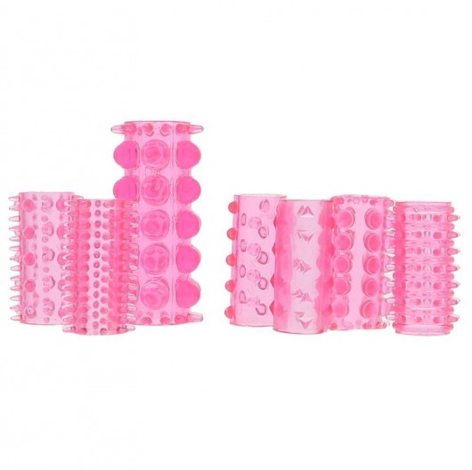 Набор из 7 розовых насадок на пенис ONE-A-DAY PENIS SLEEVES PINK - Seven Creations - в Пушкино купить с доставкой