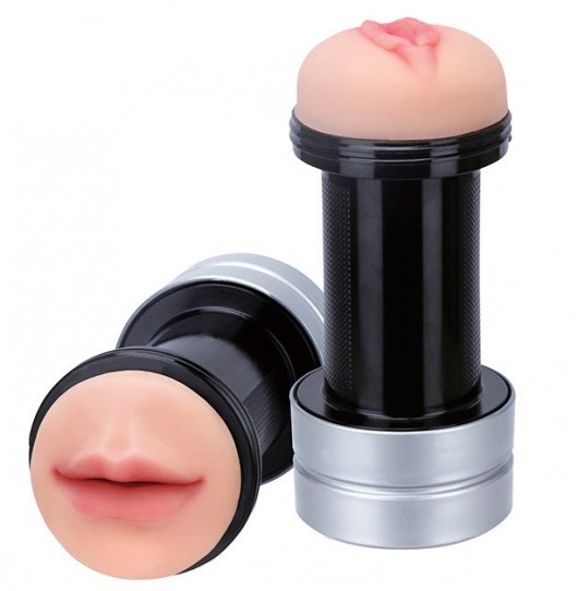 Двусторонний мастурбатор REALSTUFF 2 IN 1 HUMMER MOUTH   VAGINA - ротик и вагина - Dream Toys - в Пушкино купить с доставкой