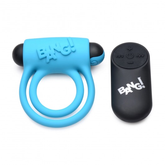 Голубое эрекционное виброкольцо 28X Remote Control Vibrating Cock Ring   Bullet - XR Brands - в Пушкино купить с доставкой