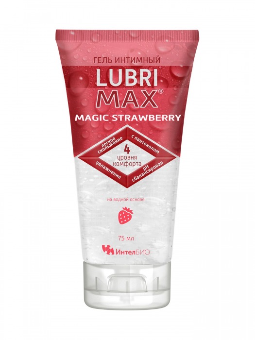Интимный гель-смазка на водной основе Lubrimax Magic Strawberry - 75 мл. - ИнтелБИО - купить с доставкой в Пушкино