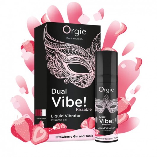 Съедобный жидкий вибратор Dual Vibe! со вкусом клубничного джина с тоником - 15 мл. - ORGIE - купить с доставкой в Пушкино
