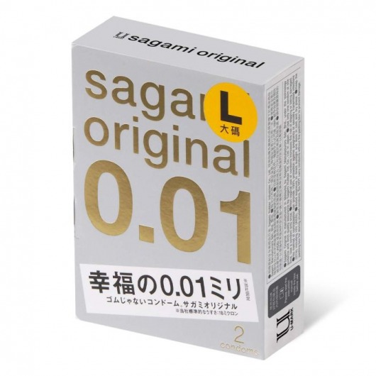 Презервативы Sagami Original 0.01 L-size увеличенного размера - 2 шт. - Sagami - купить с доставкой в Пушкино