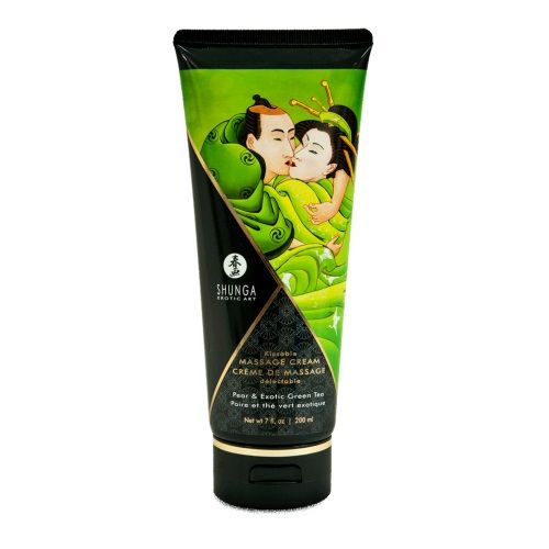 Массажный крем для тела с ароматом груши и зелёного чая Pear   Exotic Green Tea - 200 мл. - Shunga - купить с доставкой в Пушкино