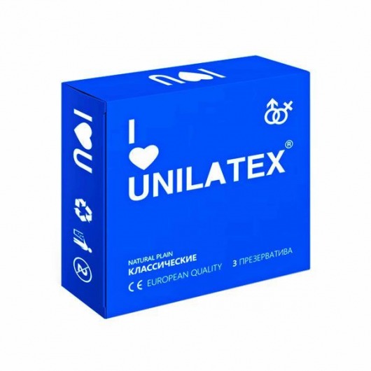 Классические презервативы Unilatex Natural Plain - 3 шт. - Unilatex - купить с доставкой в Пушкино