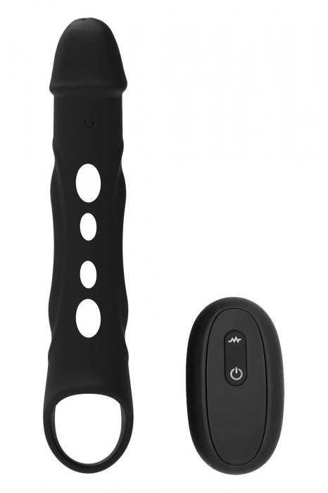 Черная насадка-удлинитель Vibrating Extender With Remote с вибрацией - Dream Toys - в Пушкино купить с доставкой