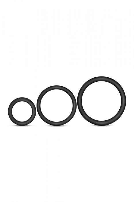Набор из 3 черных эрекционных колец Cock Ring Set - Blush Novelties - в Пушкино купить с доставкой