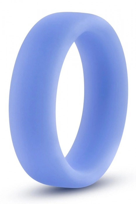 Голубое люминесцентное кольцо Silicone Glo Cock Ring - Blush Novelties - в Пушкино купить с доставкой