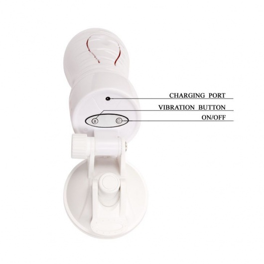 Мастурбатор-вагина Flora White с присоской и 12 режимами вибрации - Baile - в Пушкино купить с доставкой