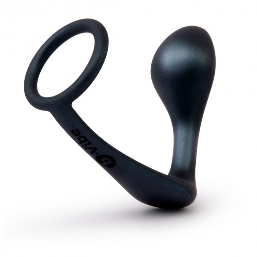 Черное эрекционное кольцо со стимулятором простаты Ringer Cock Ring   Plug - b-Vibe - в Пушкино купить с доставкой