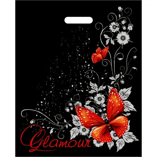 Черный пакет Glamour с вырубной ручкой (38х47 см) - Сима-Ленд - купить с доставкой в Пушкино