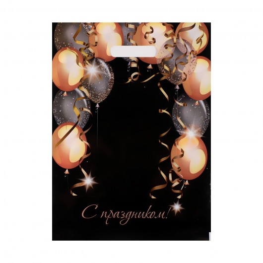 Пакет с вырубной ручкой и принтом в виде шариков (30х40 см) - Сима-Ленд - купить с доставкой в Пушкино