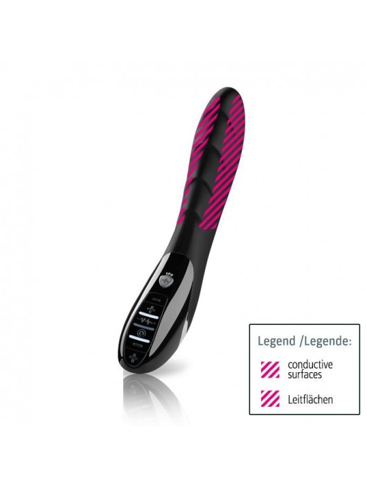 Вибратор с электростимуляцией Sizzling Simon Black Edition - 27 см. - MyStim - купить с доставкой в Пушкино