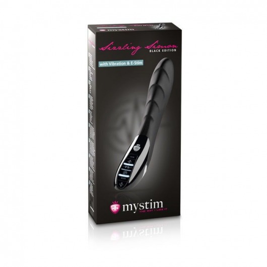 Вибратор с электростимуляцией Sizzling Simon Black Edition - 27 см. - MyStim - купить с доставкой в Пушкино