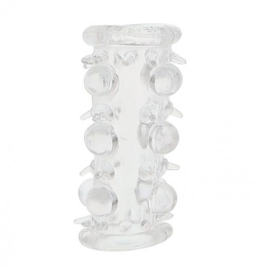 Прозрачная насадка на пенис с шипами и бугорками JELLY JOY LUST CLUSTER CLEAR - Dream Toys - в Пушкино купить с доставкой