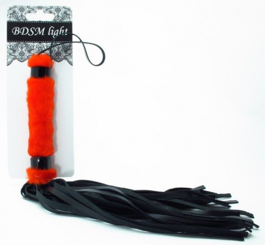 Нежная плеть с красным мехом BDSM Light - 43 см. - БДСМ Арсенал - купить с доставкой в Пушкино