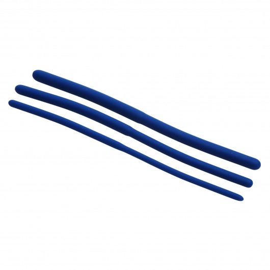 Набор из 3 синих силиконовых уретральных расширителей Invasion Silicone Urethral Sound Trainer Set - XR Brands - купить с доставкой в Пушкино