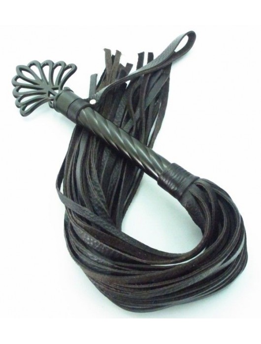 Длинная плеть с рукоятью цвета шоколада - 66 см. - БДСМ Арсенал - купить с доставкой в Пушкино