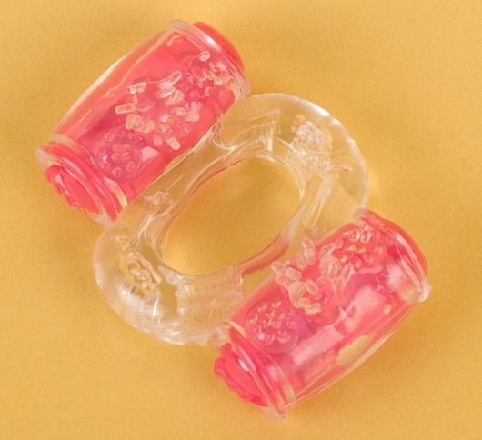 Прозрачное виброкольцо с двумя вибропульками - Toyfa Basic - в Пушкино купить с доставкой