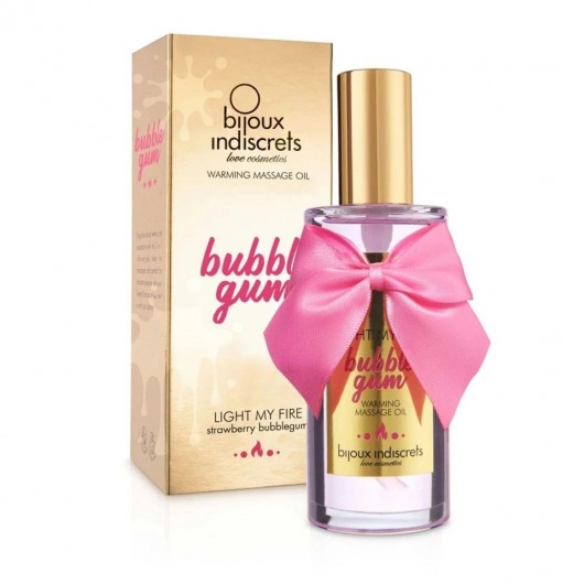 Разогревающее массажное масло Light My Fire Bubble Gum с ароматом бабл-гам - 100 мл. - Bijoux Indiscrets - купить с доставкой в Пушкино