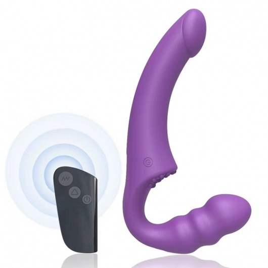 Фиолетовый безремневой страпон Straples Strap-On Dildo - Erokay - купить с доставкой в Пушкино