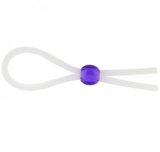 Прозрачное лассо с фиолетовой бусиной SILICONE COCK RING WITH BEAD LAVENDER - NMC - в Пушкино купить с доставкой