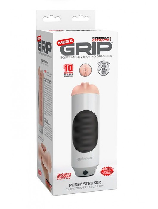 Мастурбатор-вагина Extreme Toyz Mega Grip Vibrating Stroker Mouth - Pipedream - в Пушкино купить с доставкой